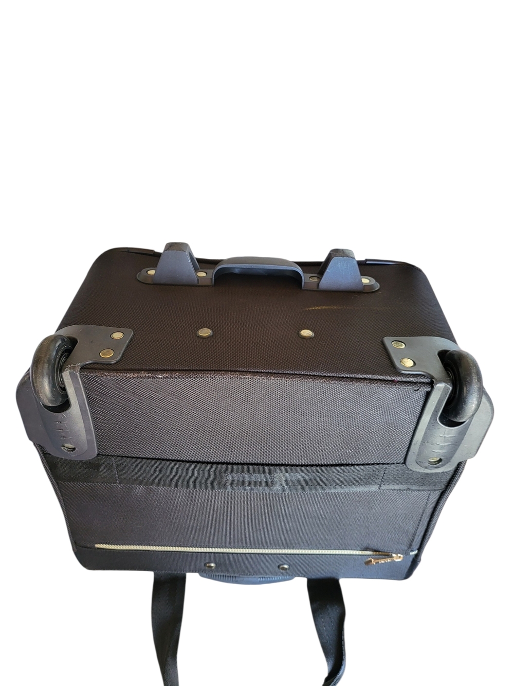 Bebe Underseat Rolling Travel Bag Black Weekend Carry On Gold Hardware - Picture 4 of 8